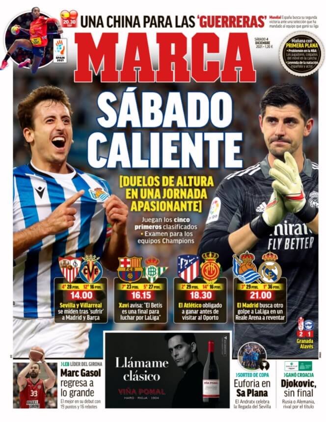 Portadas Deportivas Sábado 4/12/2021 Portadas Deportivas Sábado 4/12/2021