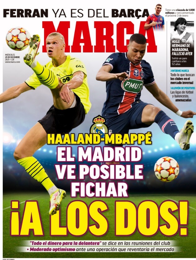 Portadas Deportivas Miércoles 29/12/2021 Portadas Deportivas Miércoles 29/12/2021