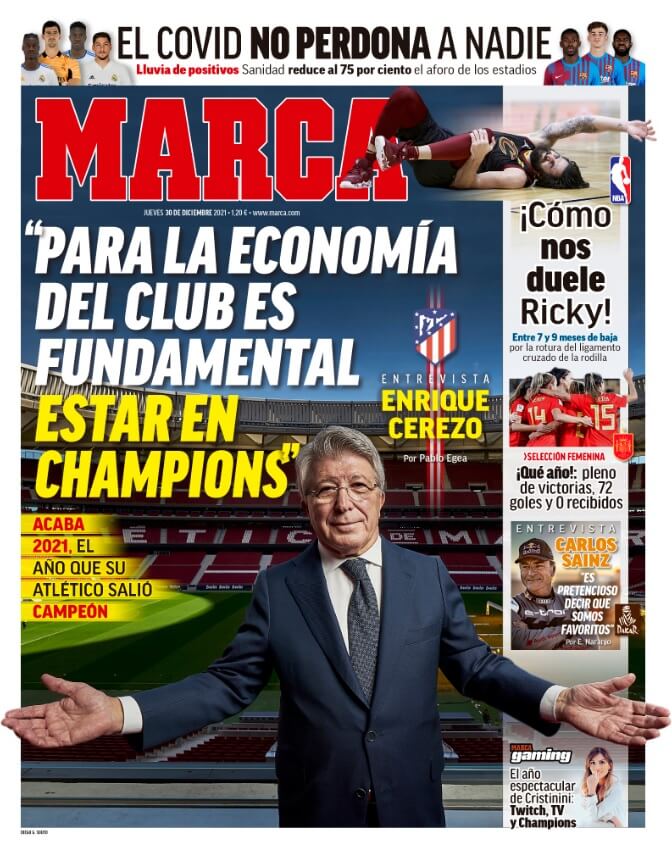Portadas Deportivas Jueves 30/12/2021 Portadas Deportivas Jueves 30/12/2021