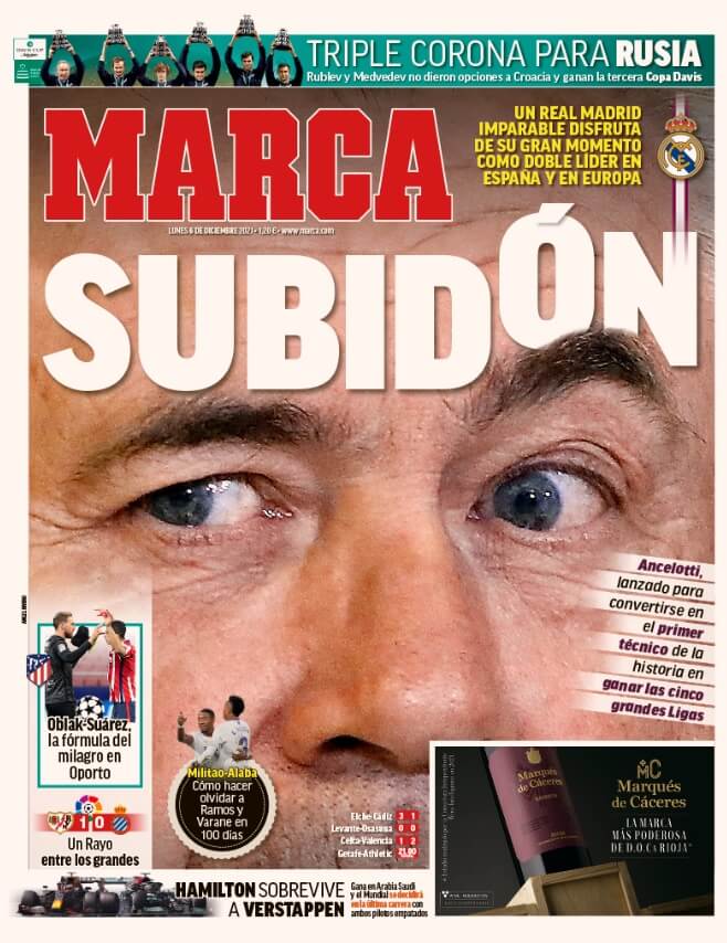 Portadas Deportivas Lunes 6/12/2021 Portadas Deportivas Lunes 6/12/2021