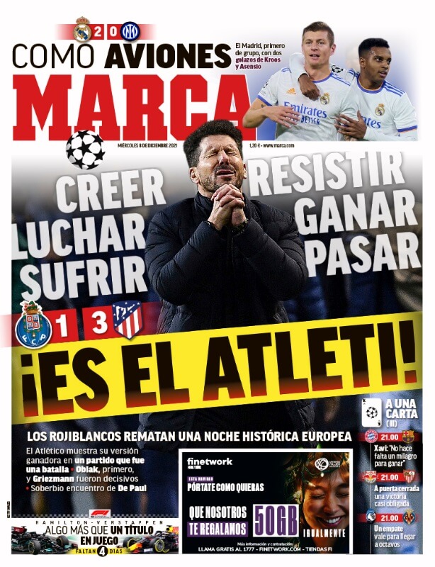 Portadas Deportivas Miércoles 08/12/2021 Portadas Deportivas Miércoles 08/12/2021