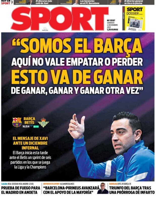 Portadas Deportivas Sábado 4/12/2021 Portadas Deportivas Sábado 4/12/2021