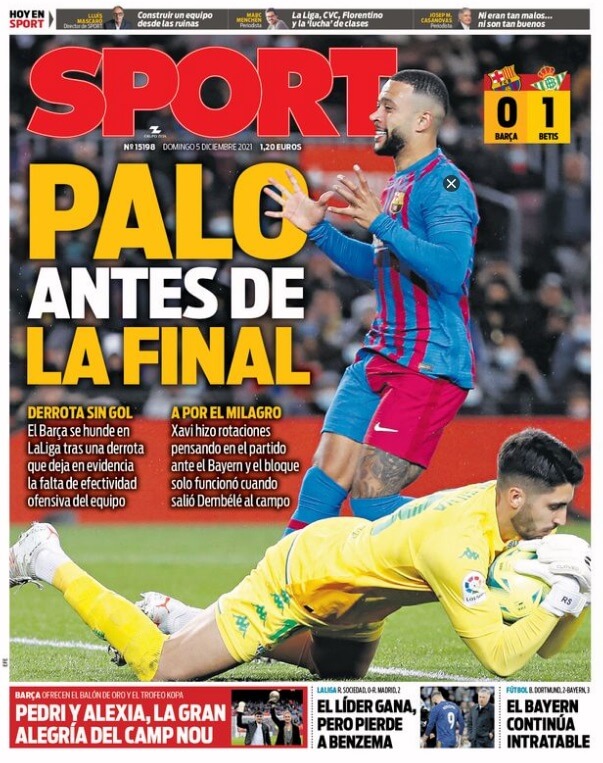 Portadas Deportivas Domingo 5/12/2021 Portadas Deportivas Domingo 5/12/2021