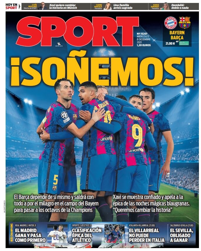 Portadas Deportivas Miércoles 08/12/2021 Portadas Deportivas Miércoles 08/12/2021