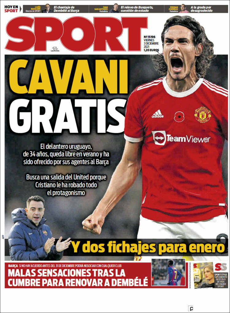 Portadas Deportivas Viernes 3/12/2021