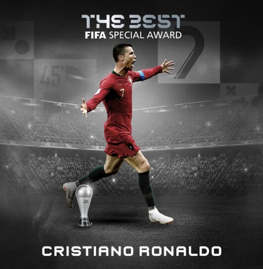 Cristiano Ronaldo premio especial FIFA The Best 2021 por ser el Máximo Goleador Histórico de Selecciones Cristiano Ronaldo premio especial FIFA The Best 2021 por ser el Máximo Goleador Histórico de Selecciones