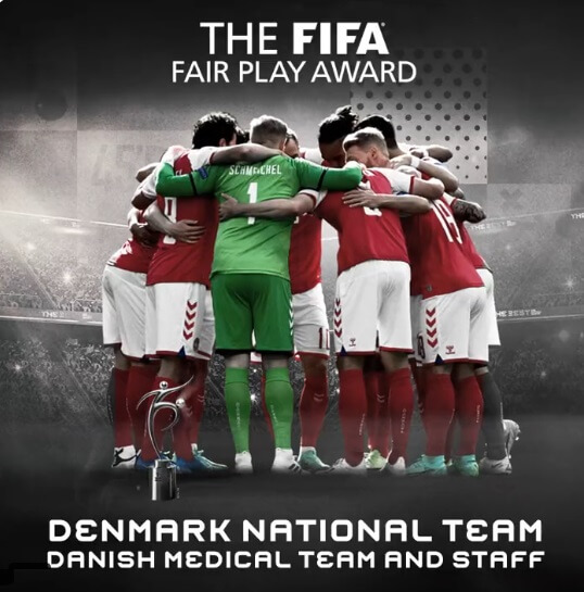 La Selección de Dinamarca y su Equipo médico Premio FIFA Fair Play 2021