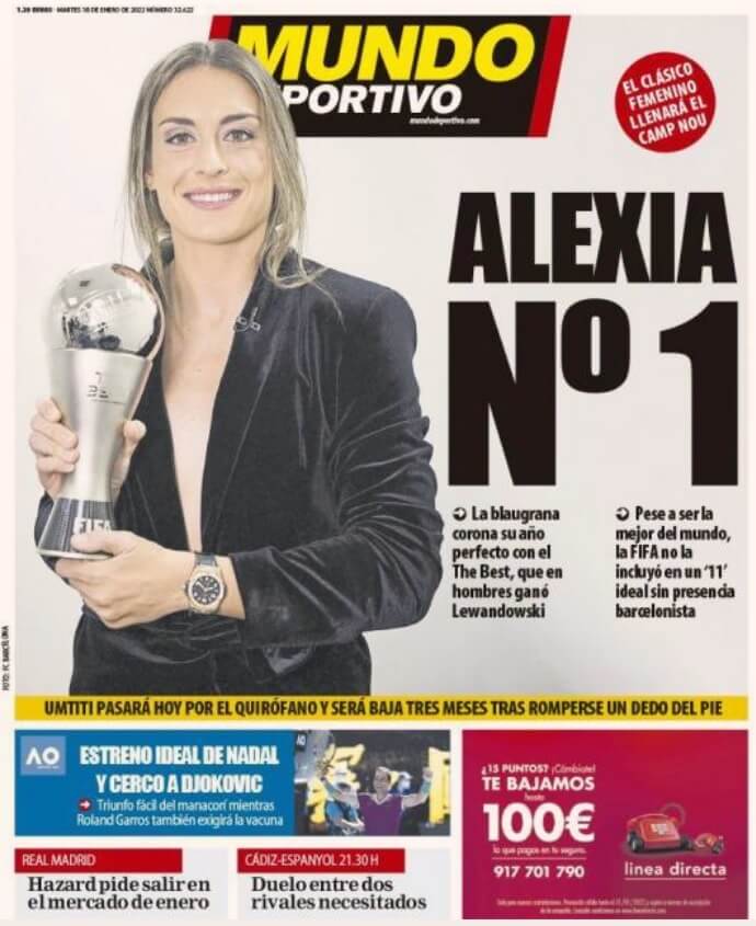 Portadas Deportivas Martes 18/1/2022 Portadas Deportivas Martes 18/1/2022