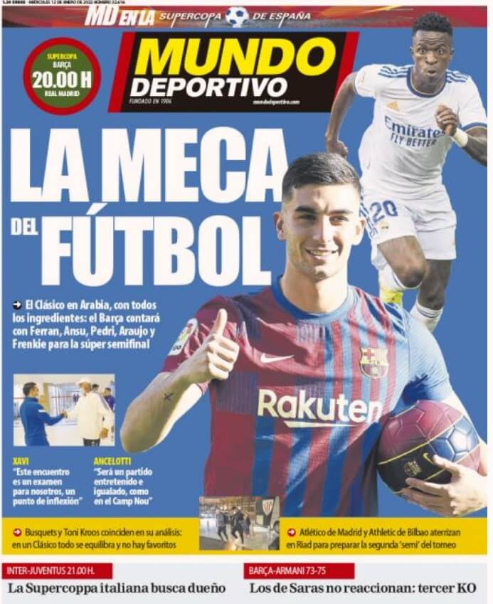 Portadas Deportivas Miércoles 12/1/2022