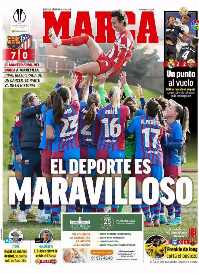 Portadas Deportivas Lunes 24/1/2022