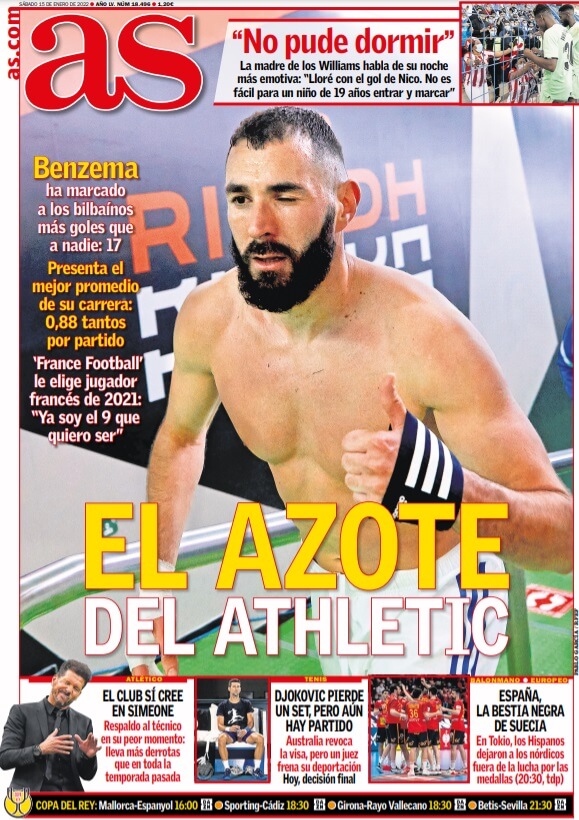 Portadas Deportivas Sábado 15/1/2022 Portadas Deportivas Sábado 15/1/2022