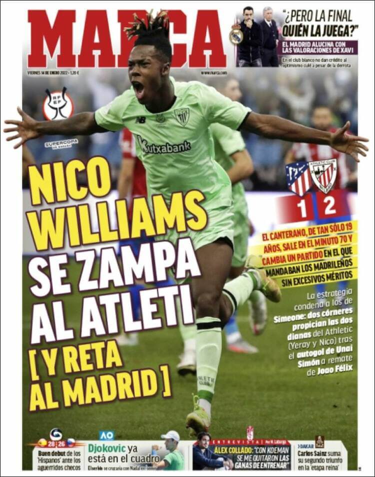 Portadas Deportivas Viernes 14/1/2022 Portadas Deportivas Viernes 14/1/2022
