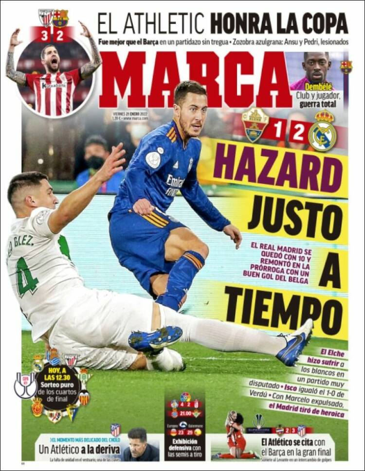 Portadas Deportivas Viernes 21/1/2022 Portadas Deportivas Viernes 21/1/2022