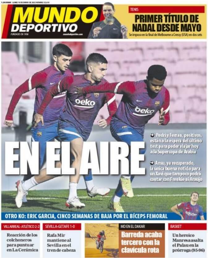 Portadas Deportivas Lunes 10/1/2022 