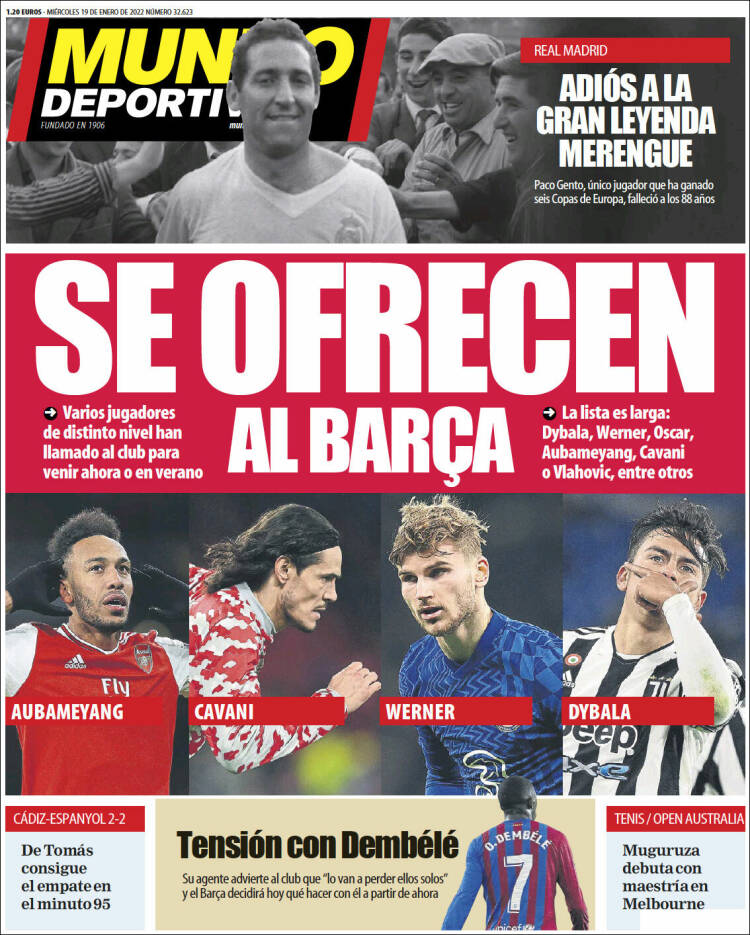 Portadas Deportivas Miércoles 19/1/2022