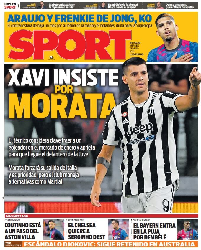 Portadas Deportivas Viernes 7/1/2022 Portadas Deportivas Viernes 7/1/2022