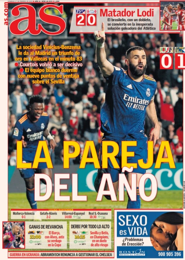Portadas Deportivas Domingo 27/2/2022
