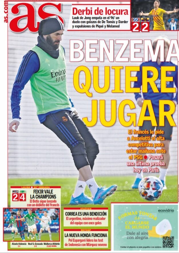Portadas Deportivas Lunes 14/2/2022