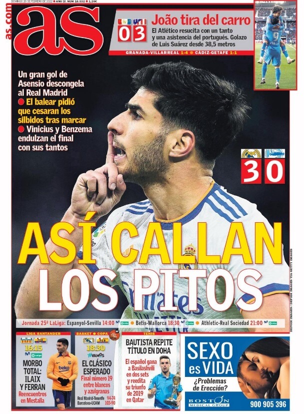 Portadas Deportivas Domingo 20/2/2022 Portadas Deportivas Domingo 20/2/2022