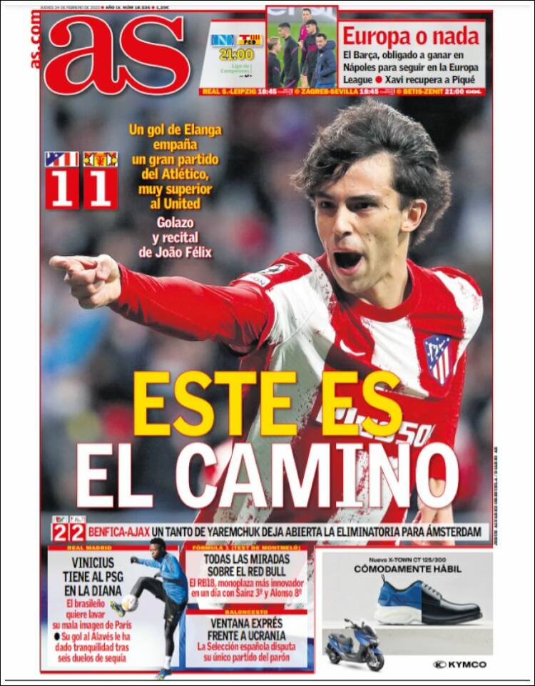 Portadas Deportivas Jueves 24/2/2022 Portadas Deportivas Jueves 24/2/2022