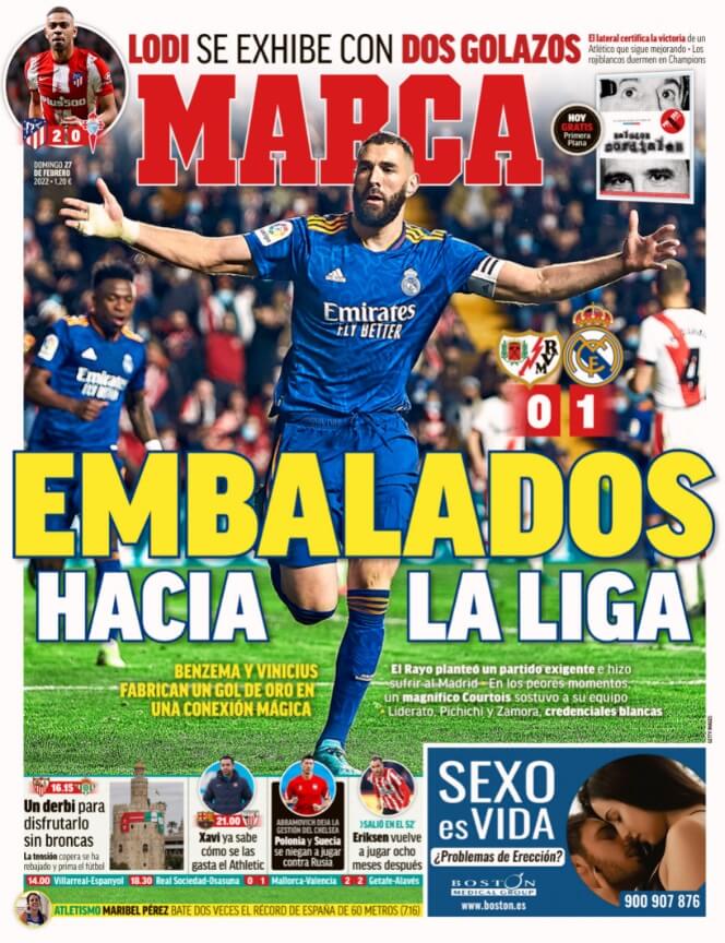 Portadas Deportivas Domingo 27/2/2022