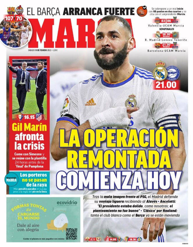 Portadas Deportivas Sábado 19/2/2022 Portadas Deportivas Sábado 19/2/2022