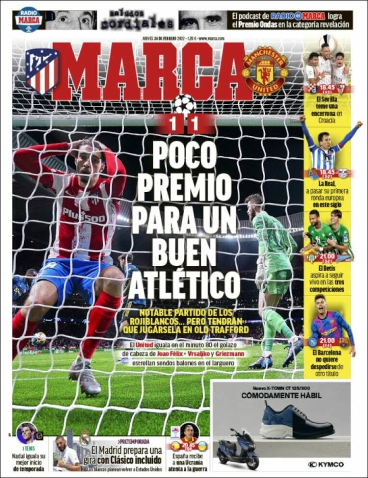 Portadas Deportivas Jueves 24/2/2022 Portadas Deportivas Jueves 24/2/2022