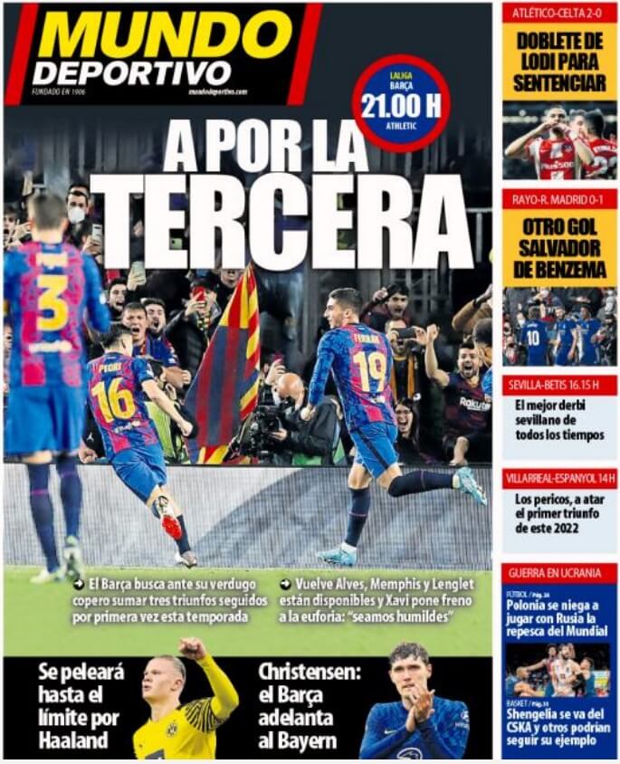 Portadas Deportivas Domingo 27/2/2022