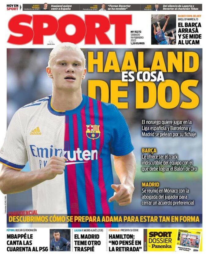 Portadas Deportivas Sábado 19/2/2022 Portadas Deportivas Sábado 19/2/2022