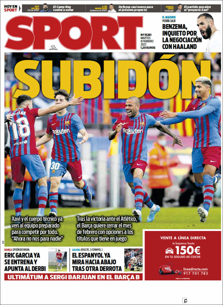 Portadas Deportivas Martes 8/2/202