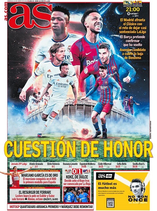 Portadas Deportivas Domingo 20/3/2022