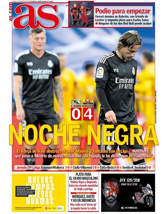 Portadas Deportivas Lunes 21/3/2022 Portadas Deportivas Lunes 21/3/2022