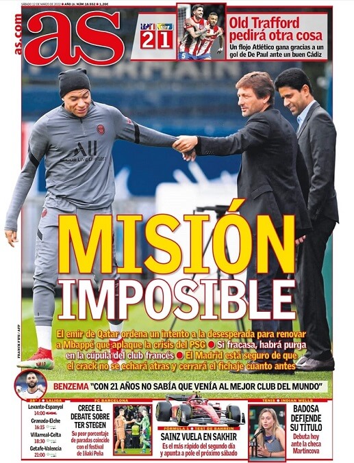 Portadas Deportivas Sábado 12/3/2022 Portadas Deportivas Sábado 12/3/2022