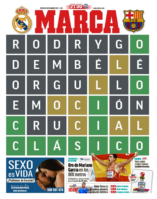 Portadas Deportivas Domingo 20/3/2022