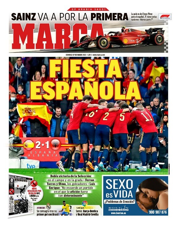 Portadas Deportivas Domingo 27/3/2022