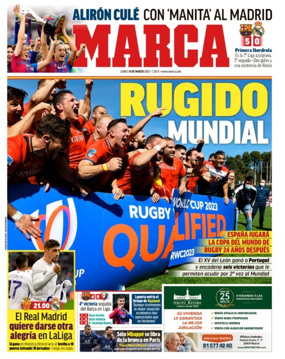 Portadas Deportivas Lunes 13/3/2022 Portadas Deportivas Lunes 13/3/2022