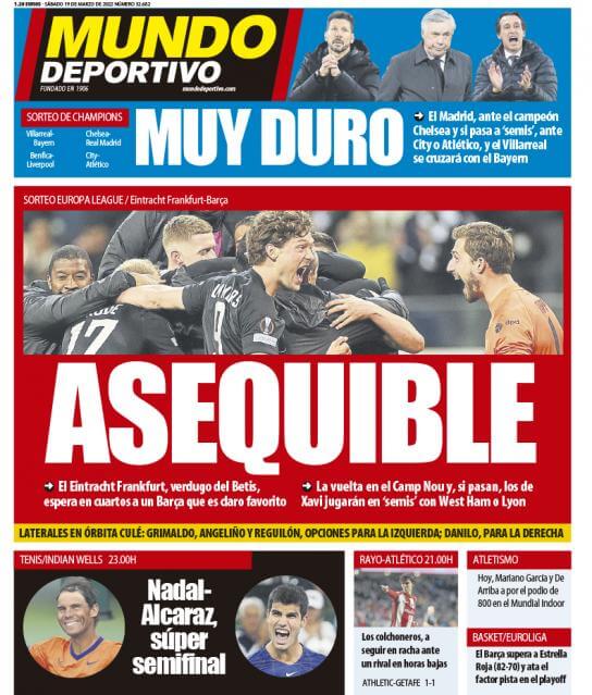 Portadas Deportivas Sábado 19/3/2022 Portadas Deportivas Sábado 19/3/2022