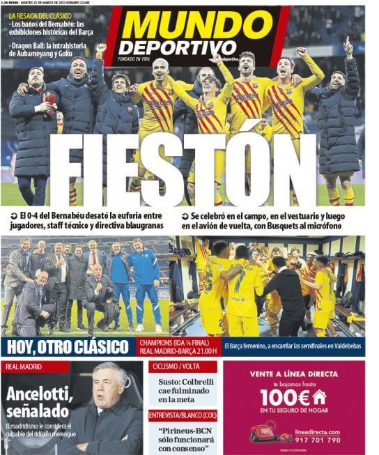 Portadas Deportivas Martes 22/3/2022