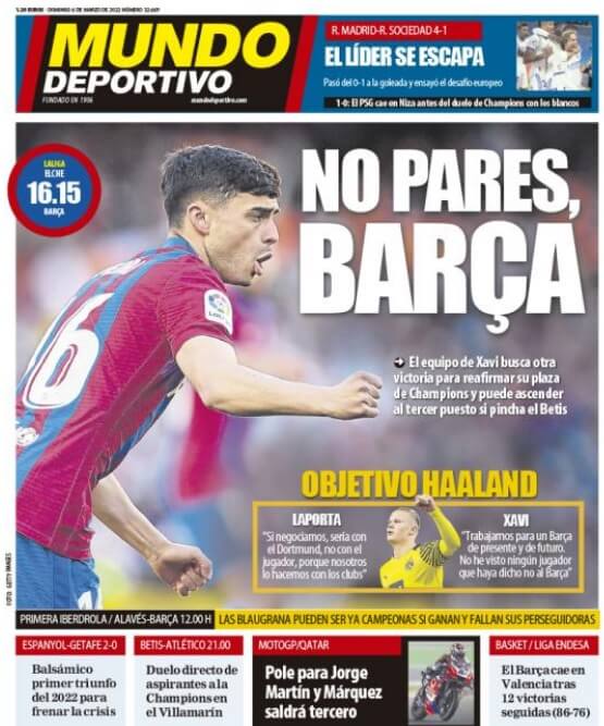 Portadas Deportivas Domingo 6/3/2022 Portadas Deportivas Domingo 6/3/2022