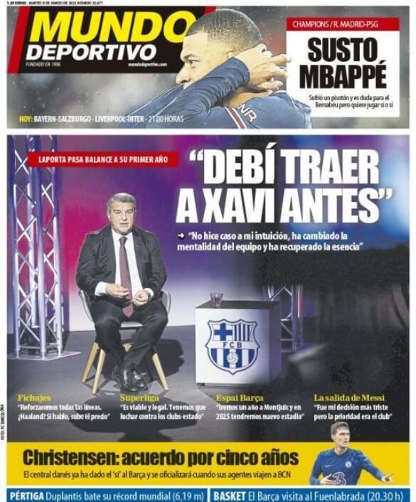 Portadas Deportivas Martes 9/3/2022