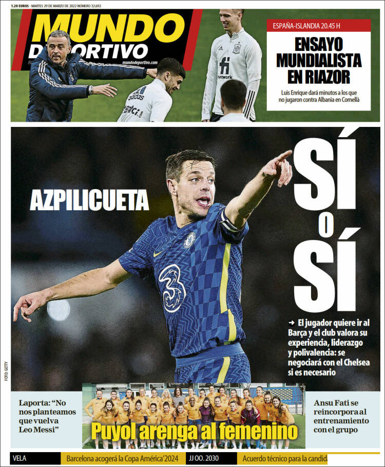Portadas Deportivas Martes 29/3/2022 Portadas Deportivas Martes 29/3/2022