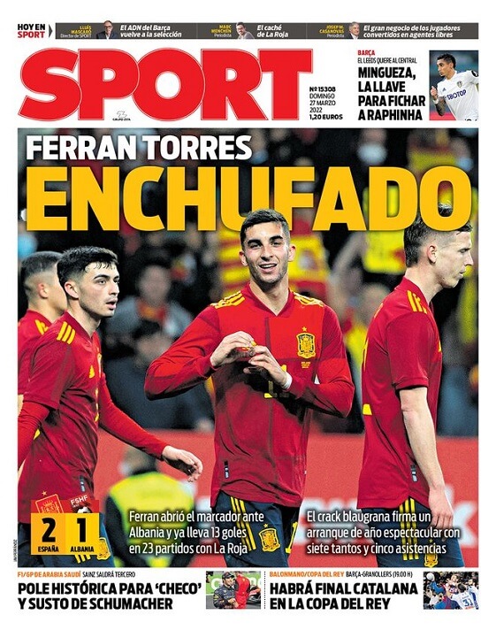 Portadas Deportivas Domingo 27/3/2022