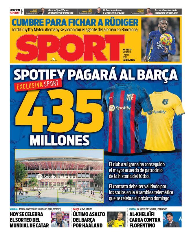 Portadas Deportivas Viernes 1/4/2022 Portadas Deportivas Viernes 1/4/2022