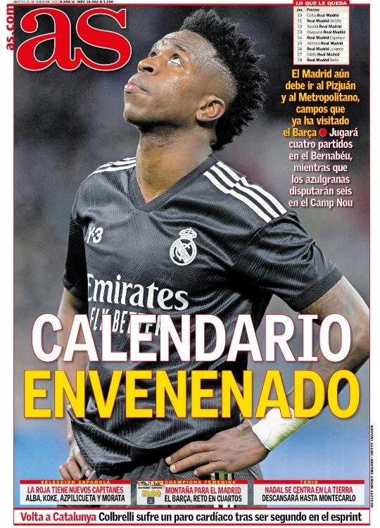 Portadas Deportivas Martes 22/3/2022