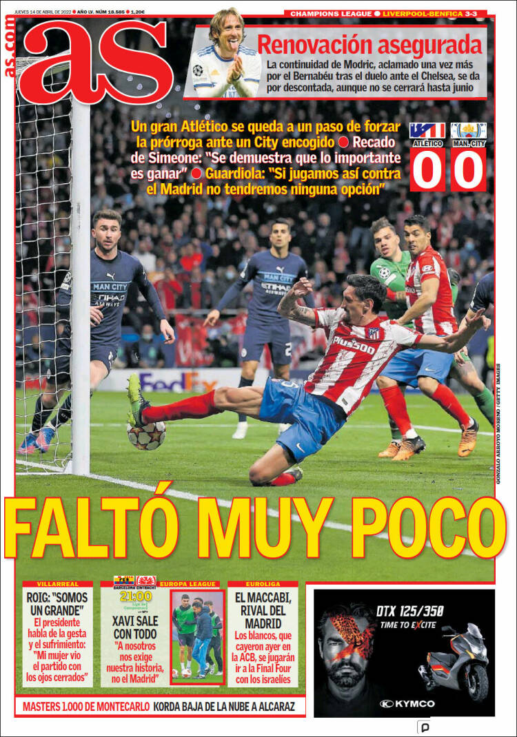 Portadas Deportivas Jueves 14/4/2022 Portadas Deportivas Jueves 14/4/2022