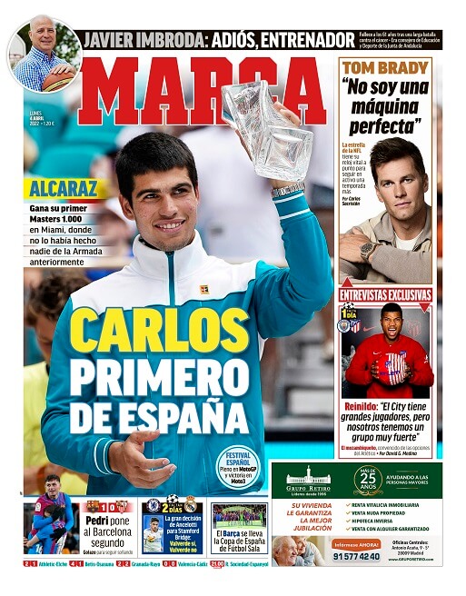 Portadas Deportivas Lunes 4/4/2022