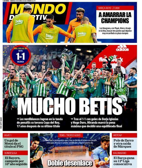Portadas Deportivas Domingo 24/4/2022 Portadas Deportivas Domingo 24/4/2022
