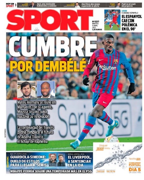 Portadas Deportivas Martes 5/4/2022