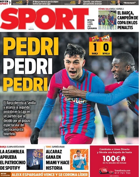 Portadas Deportivas Lunes 4/4/2022