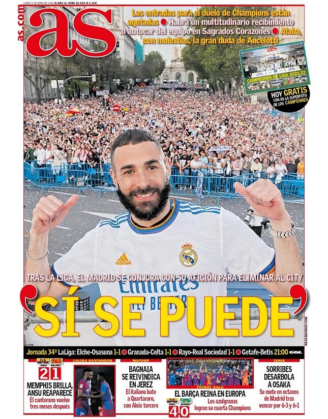 Portadas Deportivas Lunes 2/5/2022 Portadas Deportivas Lunes 2/5/2022
